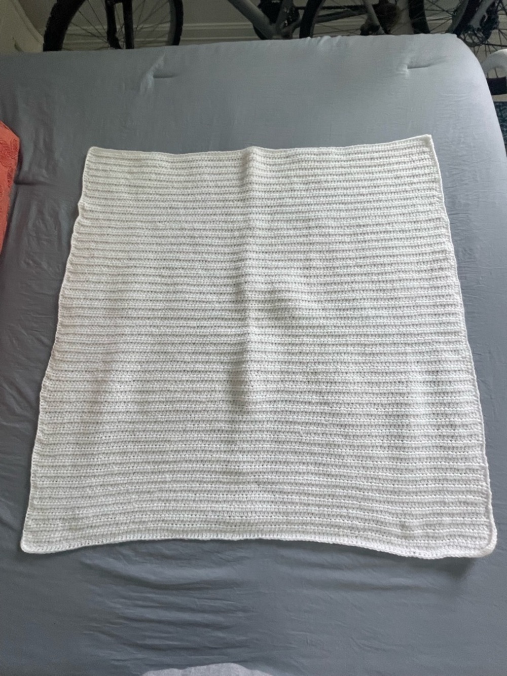 White Crochet Blanket Afghan